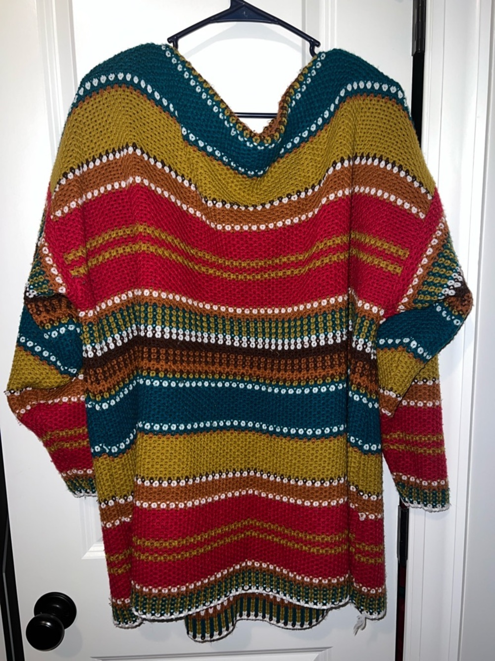 Diana Marco Vintage Cozy Retro Multicolor Striped Cowl Neck Sweater size 24W